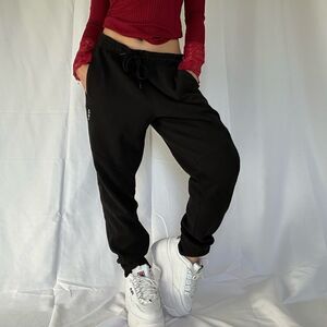 2000s black distressed faded sweatpants by Head